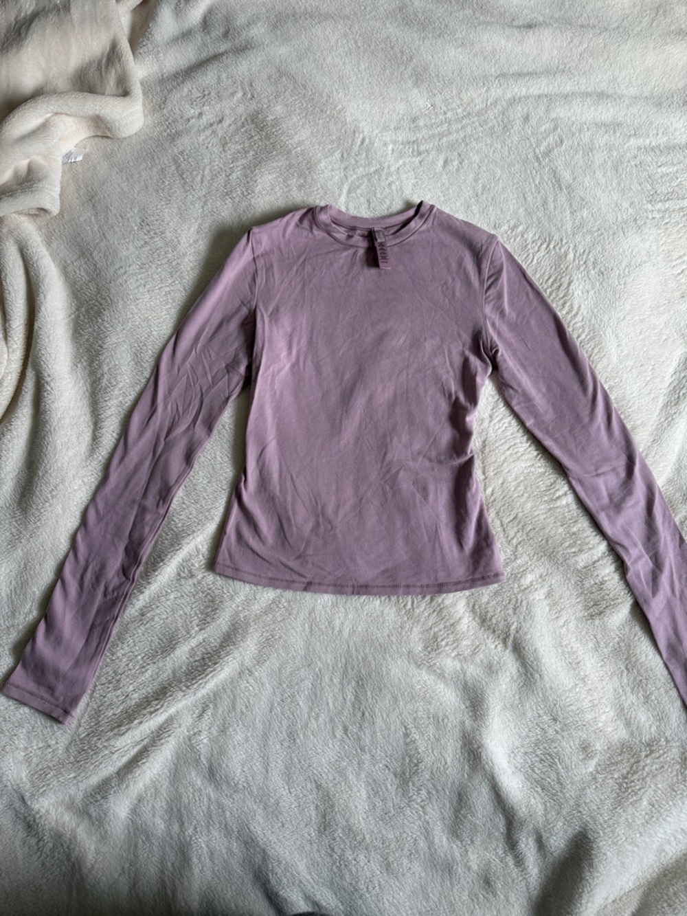 SKIMS Lilac Long Sleeve Crewneck Top